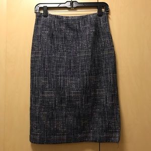 Banana Republic Navy Tweed Pencil Skirt